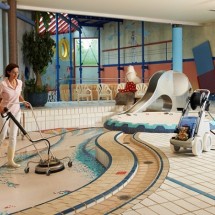 cleaning hotel pool industrial pressure washer نظافت استخر هتل با واترجت صنعتی