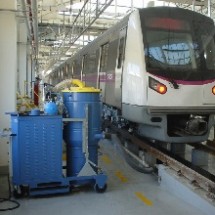 cleaning inside the train by central vacuum نظافت واگن قطار با مکنده مرکزی